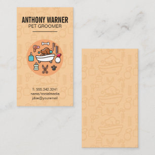 Carte De Visite Icône Dog Wash Douche