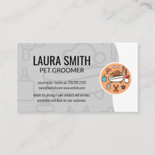 Carte De Visite Icône Dog Wash Douche