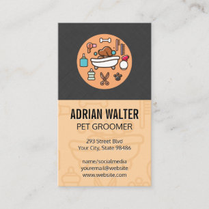 Carte De Visite Icône Dog Wash Douche