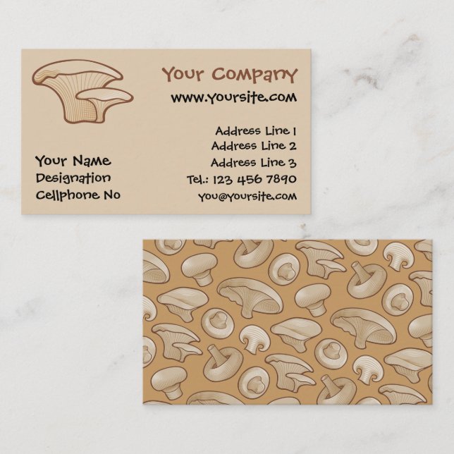 Carte De Visite Icône du champignon Pleurotus (Devant / Derrière)