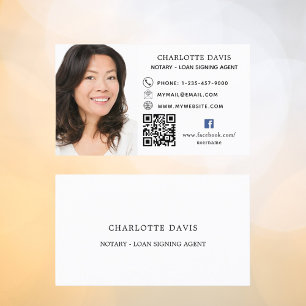 Carte De Visite Icône facebook de code QR blanc