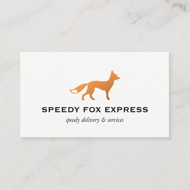 Carte De Visite Icône Fox (noir et blanc) (Devant)