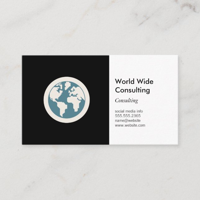 Carte De Visite Icône Globe | Conseil d'entreprise (Devant)