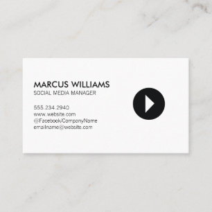 Carte De Visite Icône Lecture du Gestionnaire de médias sociaux