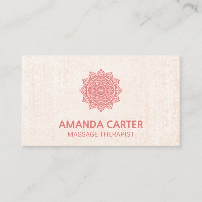 Carte De Visite Icône Mandala | Arrière - plan de texture (Devant)