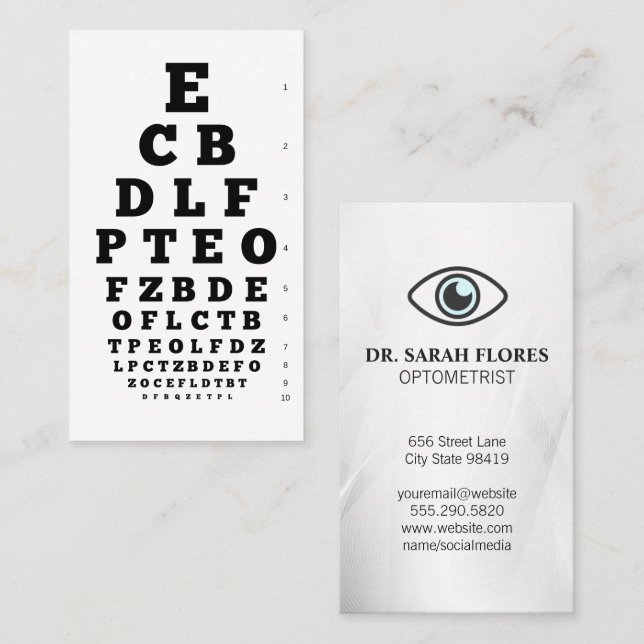 Carte De Visite Icône oeil | Arrière - plan du graphique de vision (Devant / Derrière)