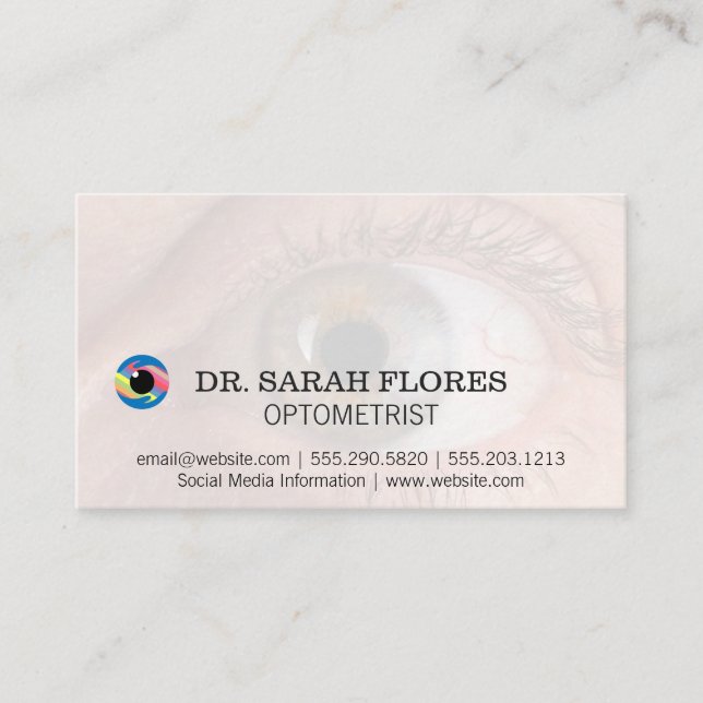 Carte De Visite Icône oeil | Logo Optométriste (Devant)