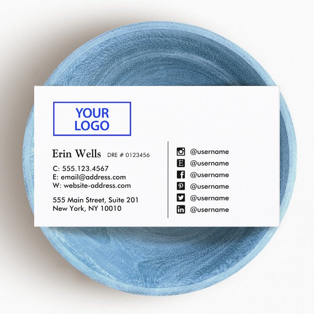 Carte De Visite Icône Professionnel Médias Sociaux Ajouter Votre L (Créateur téléchargé)