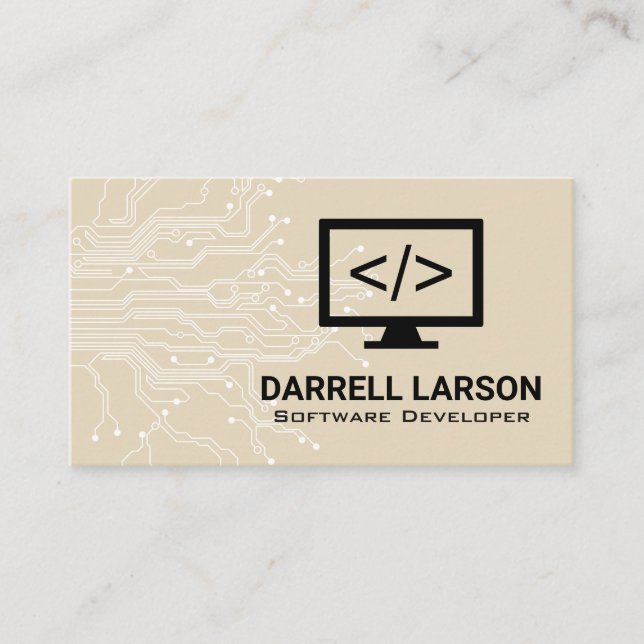 Carte De Visite Icône Programmeordinateur | Circuit Board (Devant)