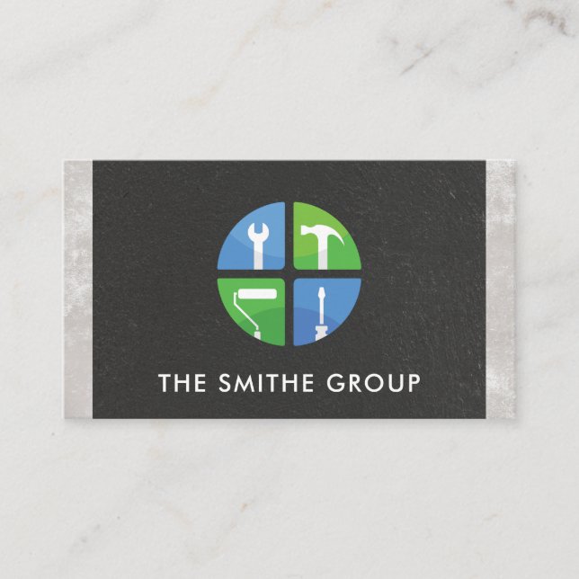 Carte De Visite Icône Rénovations de la maison | Logo de construct (Devant)