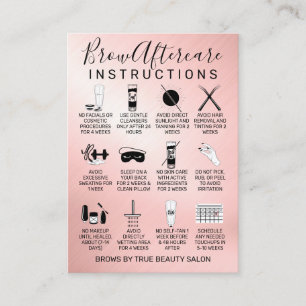 Carte De Visite Icône rose Gold Metallic Brows Aftercare