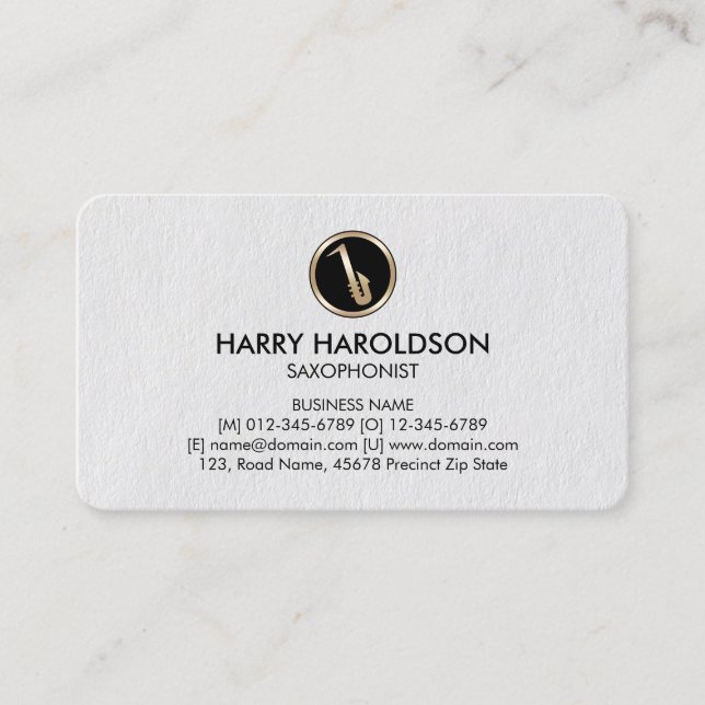 Carte De Visite Icône saxophone Saxophoniste Premium BusinessCard (Devant)