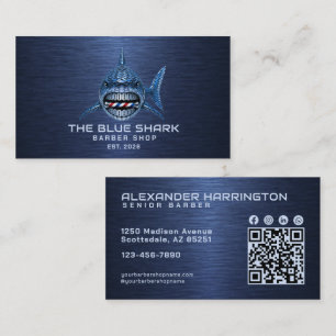 Carte De Visite Icône sociale du code QR du salon de coiffure Mode