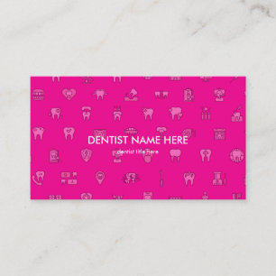 Carte De Visite Icônes de clinique dentaire Kids Pink Dentist