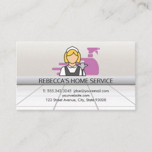 Carte De Visite Icônes de nettoyage de la servante et de nettoyage