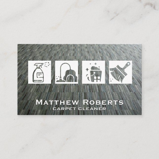 Carte De Visite Icônes de nettoyage | Tapis (Devant)