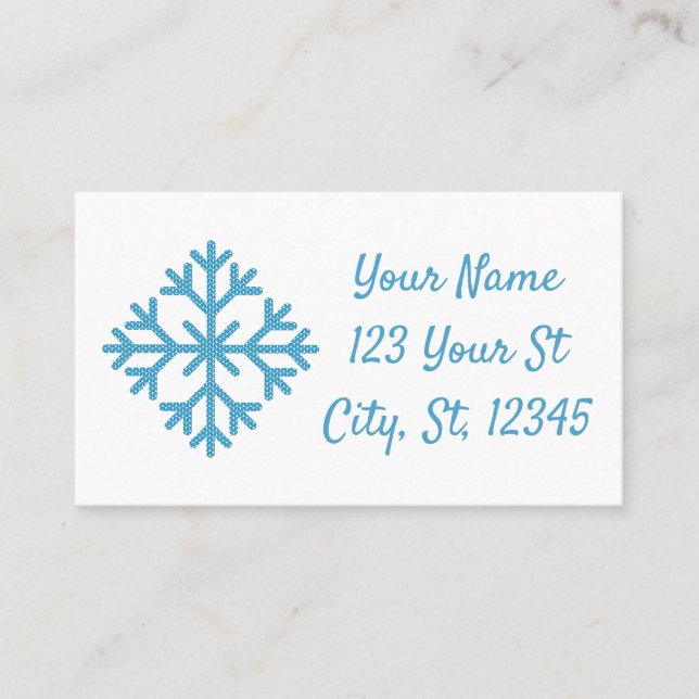 Carte De Visite Icy Blue Snowflake Thunder_Cove (Devant)