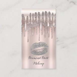 Carte De Visite Icy Rose Silver Lips Kiss Diamond Parties scintill