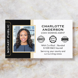 Carte De Visite ID de l'agent de signature de notaire de style cla