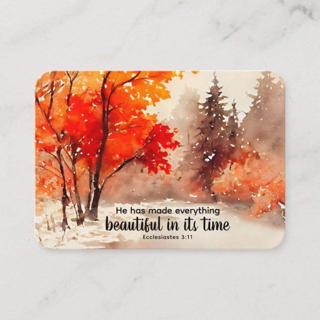 Carte De Visite Il a fait tout beau Bible Fall Trees (Devant)
