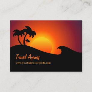 Carte De Visite Île tropicale d'agence de voyages