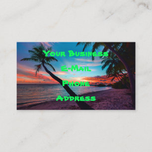 Carte De Visite Île tropicale de paradis de plage sablonneuse de