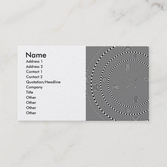 Carte De Visite Illusion optique - Hypnose facilitée (Devant)