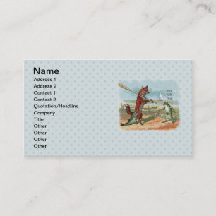 Carte De Visite Illustration ancienne de la pêche à la grenouille 