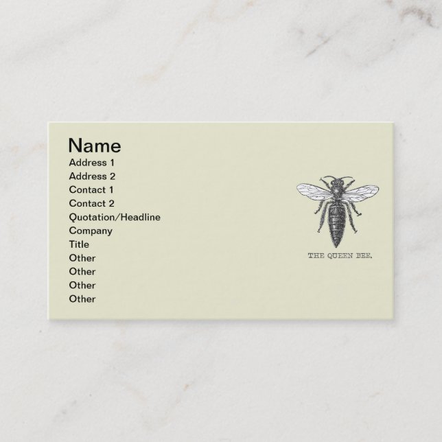 Carte De Visite Illustration d'antiquité de l'insecte de la reine  (Devant)