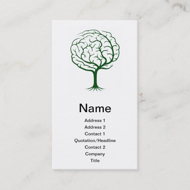 Carte De Visite Illustration d'arbre de cerveau (Devant)