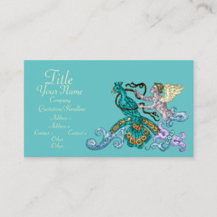Carte De Visite Illustration de Angel & Peacock Vintage