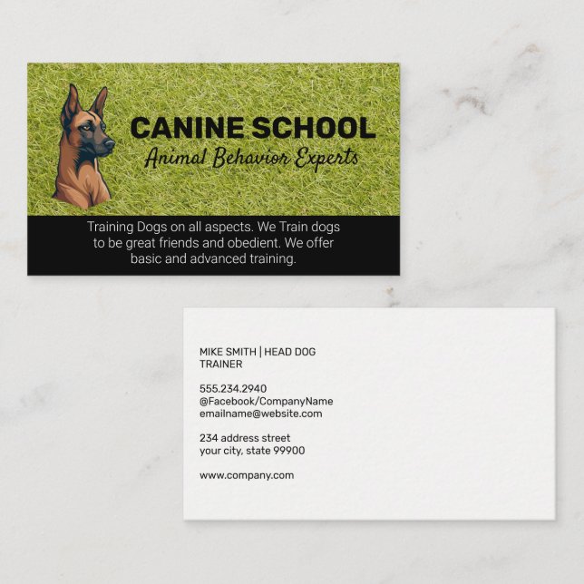 Carte De Visite Illustration de chien | Astroturf (Devant / Derrière)