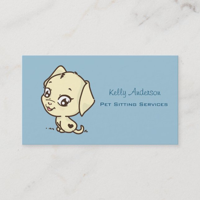 Carte De Visite Illustration de chien coquelicot mignon (Devant)