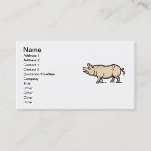 Carte De Visite Illustration de cochon antique mignon vintage