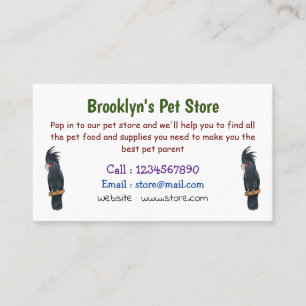 Carte De Visite Illustration de dessin animé d'oiseau cacatoès à p