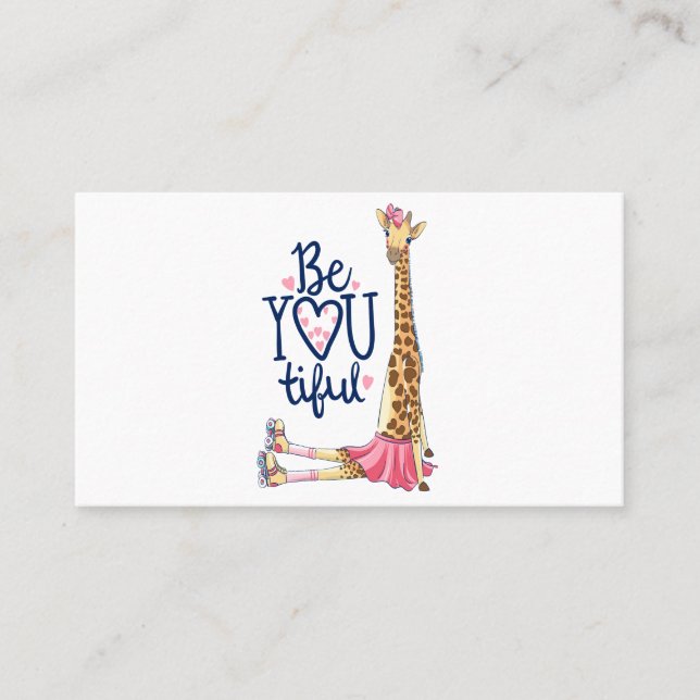 Carte De Visite Illustration de girafe mignonne dessinée à la main (Devant)