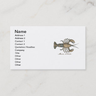 Carte De Visite Illustration de homard vintage : damas côtier