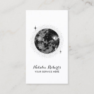 Carte De Visite Illustration de la lune fine et des étoiles minim