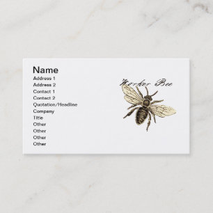 Carte De Visite Illustration de l'insecte abeille du travailleur