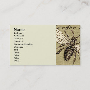 Carte De Visite Illustration de l'insecte abeille du travailleur