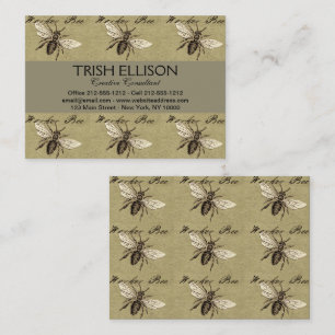 Carte De Visite Illustration de l'insecte abeille du travailleur