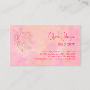 Carte De Visite Illustration de lotus élégant rose clair