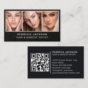 Carte De Visite Illustration de maquillage et de coiffure pastel m