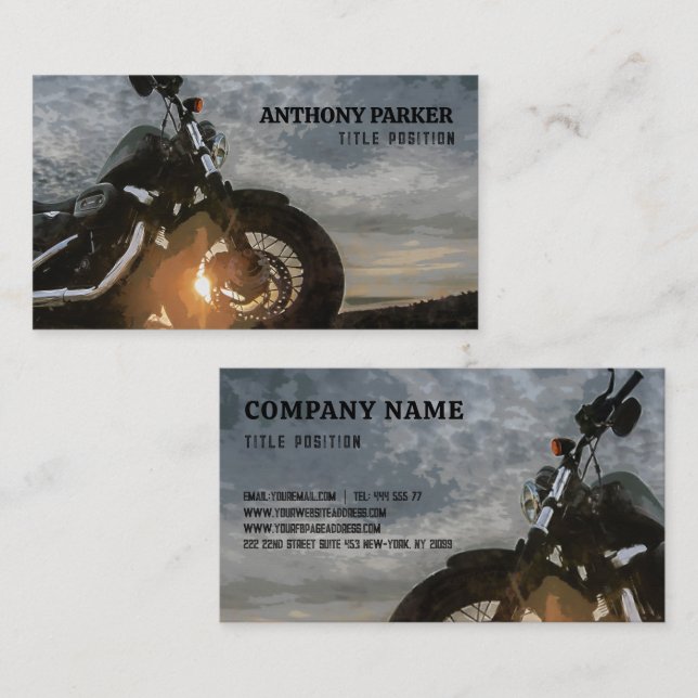 Carte De Visite Illustration de moto (Devant / Derrière)