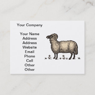 Carte De Visite Illustration de mouton vintage : Art classique de