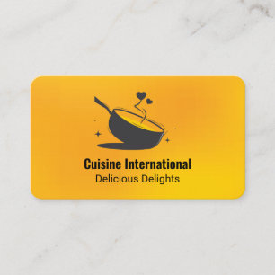 Carte De Visite Illustration de poêle à frire   Culinaire   Restau