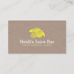 Carte De Visite Illustration de style vintage de citrons sur carto