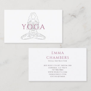 Carte De Visite Illustration d'instructrice de yoga minimaliste en