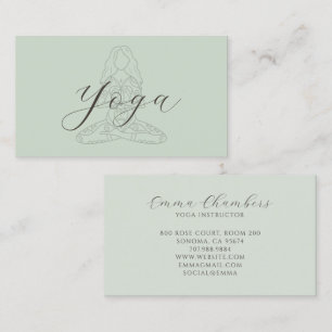 Carte De Visite Illustration d'instructrice de yoga minimaliste en