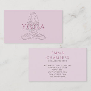 Carte De Visite Illustration d'instructrice de yoga minimaliste en